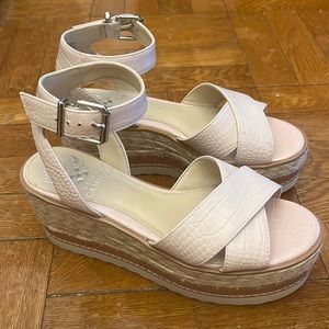 Vince Camuto light pink platform wedges